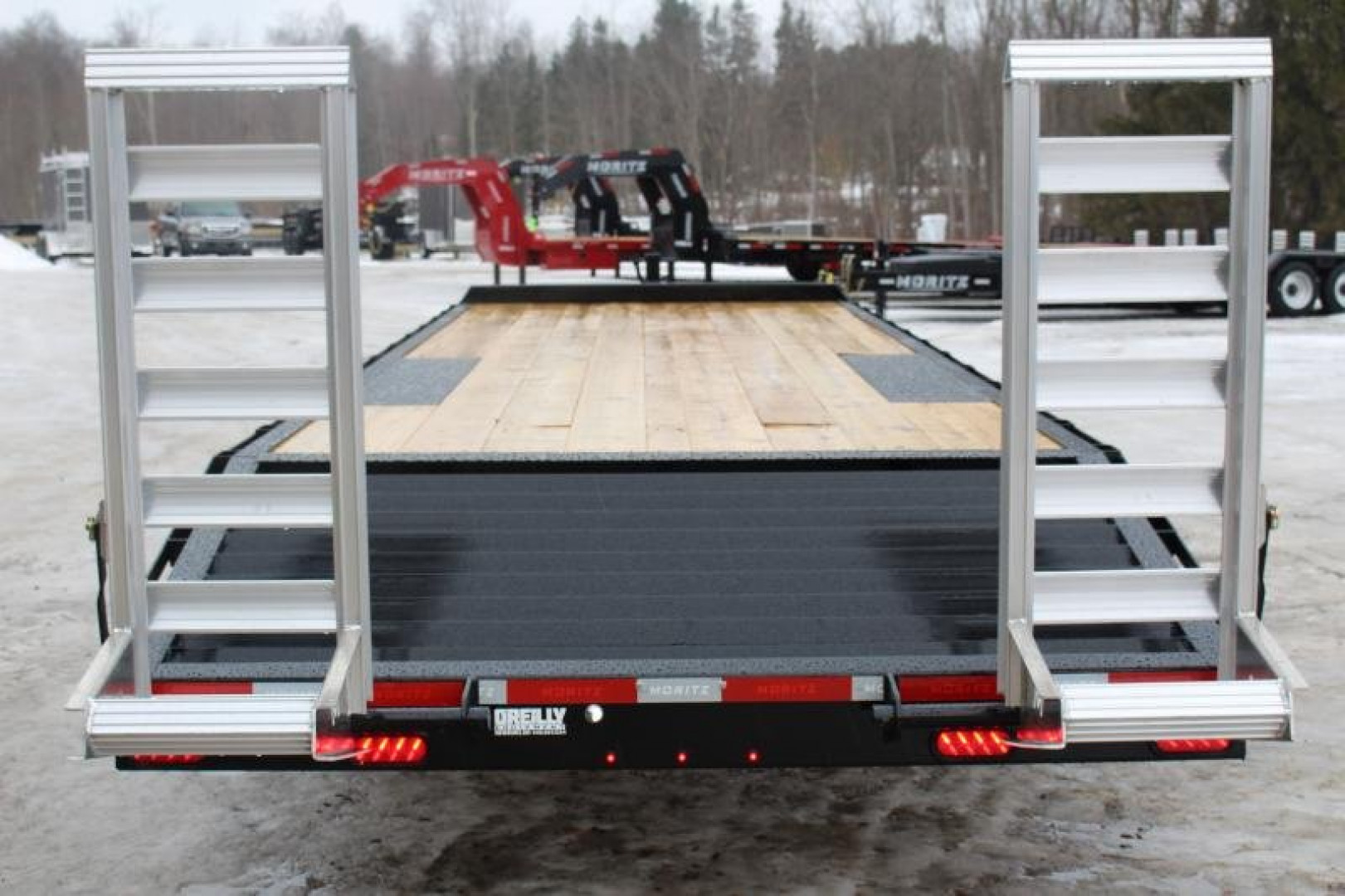 New 2025 Moritz 8' 6" x 22' + 4' Deckover Flatbed w/ Beavertail - Aluminum Ramps - 16,000# GVW