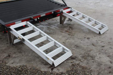 New 2025 Moritz 8' 6" x 22' + 4' Deckover Flatbed w/ Beavertail - Aluminum Ramps - 16,000# GVW
