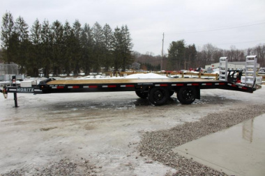 New 2025 Moritz 8' 6" x 22' + 4' Deckover Flatbed w/ Beavertail - Aluminum Ramps - 16,000# GVW
