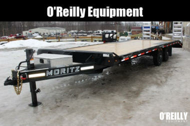 New 2025 Moritz 8' 6" x 22' + 4' Deckover Flatbed w/ Beavertail - Aluminum Ramps - 16,000# GVW
