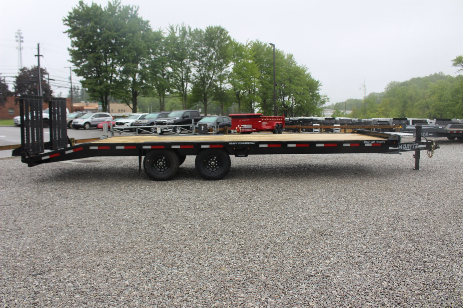 New 2025 Moritz 8' 6" x 22' + 4' Deckover Flatbed w/ Beavertail - Split Mesh Ramps - 14,000# GVW