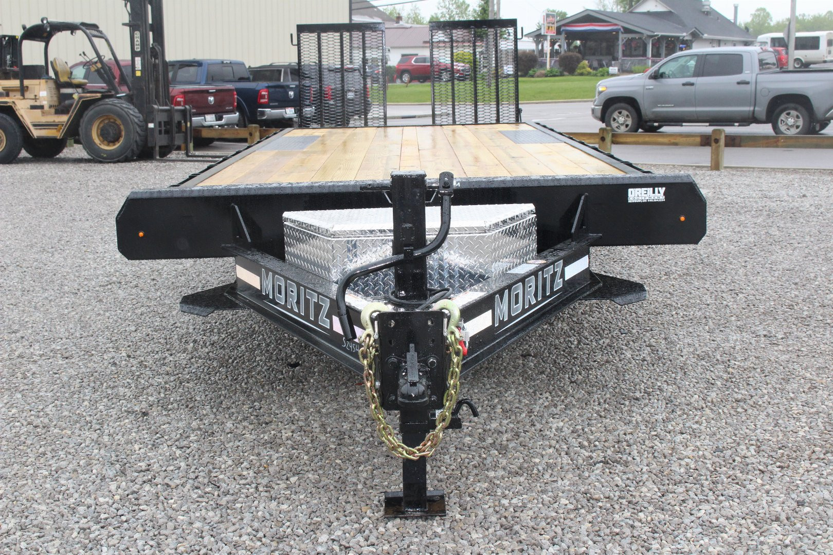 New 2025 Moritz 8' 6" x 22' + 4' Deckover Flatbed w/ Beavertail - Split Mesh Ramps - 14,000# GVW