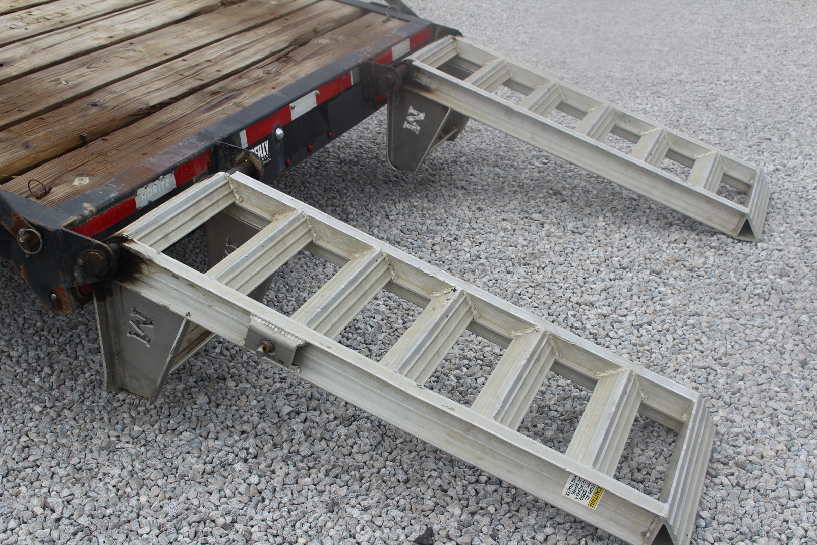 Used 2021 Moritz 8' 6" x 22' + 4' Deckover Flatbed w/ Beavertail - Aluminum Ramps - 14,000# GVW