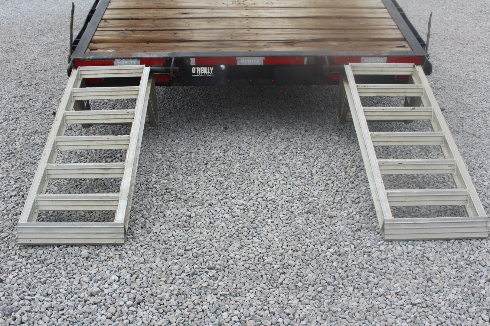 Used 2021 Moritz 8' 6" x 22' + 4' Deckover Flatbed w/ Beavertail - Aluminum Ramps - 14,000# GVW
