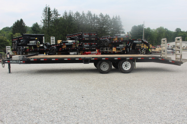 Used 2021 Moritz 8' 6" x 22' + 4' Deckover Flatbed w/ Beavertail - Aluminum Ramps - 14,000# GVW