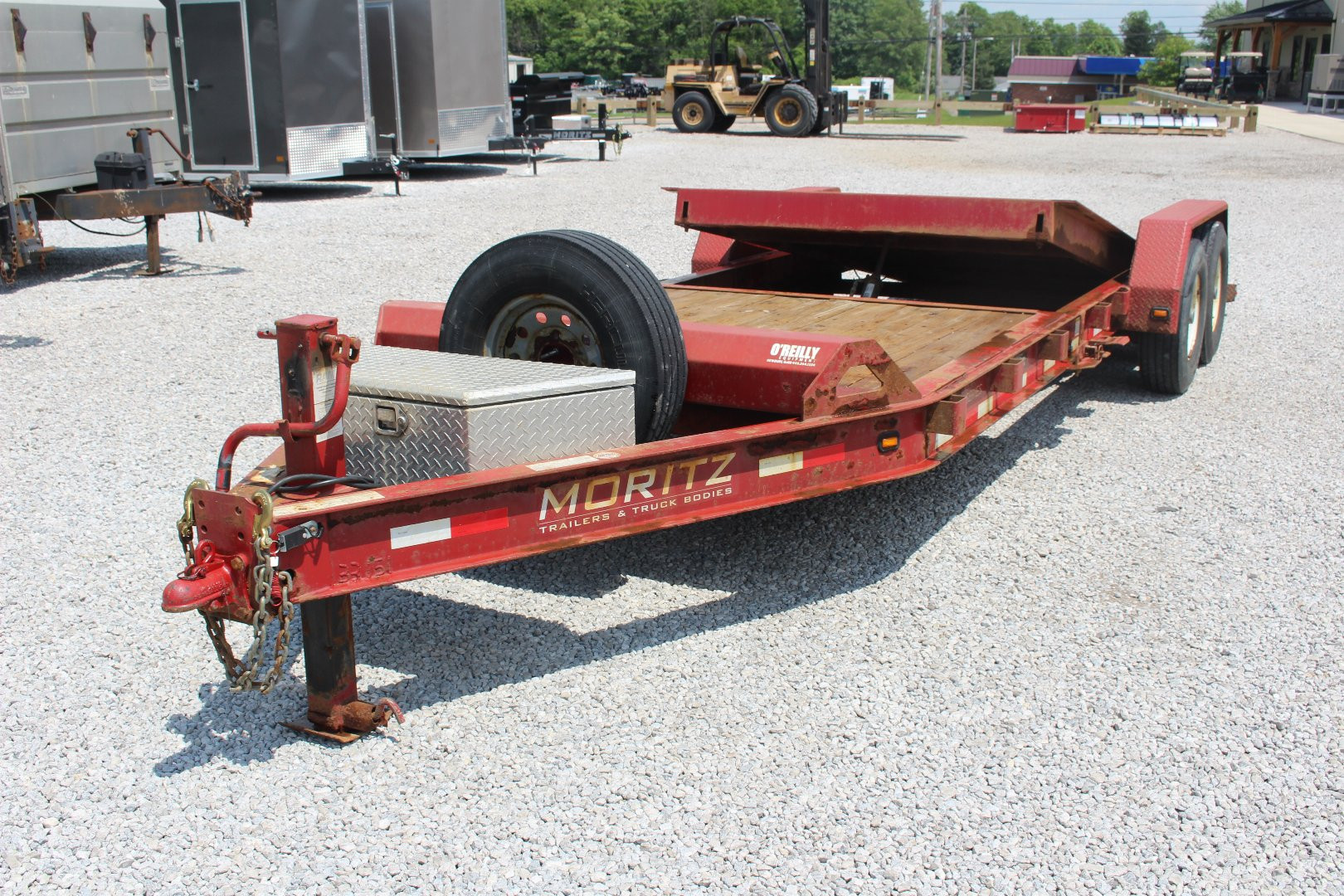 Used 2018 Moritz 7' x 16' + 6' Low Pro - Gravity Tilt - Equipment Trailer - 14000# GVW