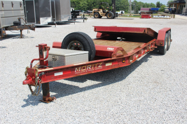 Used 2018 Moritz 7' x 16' + 6' Low Pro - Gravity Tilt - Equipment Trailer - 14000# GVW