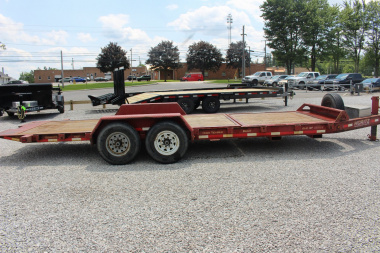 Used 2018 Moritz 7' x 16' + 6' Low Pro - Gravity Tilt - Equipment Trailer - 14000# GVW
