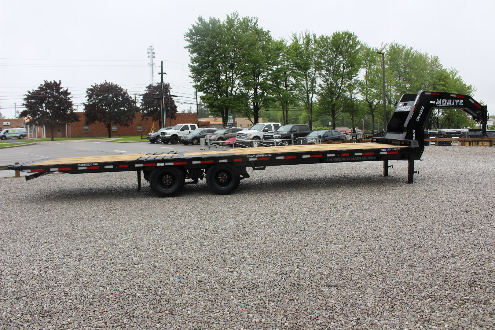 New 2025 Moritz FDGH Hydraulic Tail 30' GOOSENECK Deckover Flatbed Trailer- 25900# GVW