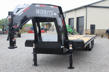 New 2025 Moritz FDGH Hydraulic Tail 30' GOOSENECK Deckover Flatbed Trailer- 25900# GVW