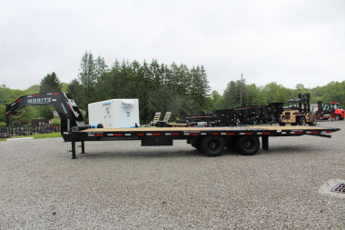 New 2025 Moritz FDGH Hydraulic Tail 30' GOOSENECK Deckover Flatbed Trailer- 25900# GVW