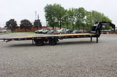 New 2025 Moritz FDGH Hydraulic Tail 30' GOOSENECK Deckover Flatbed Trailer- 25900# GVW