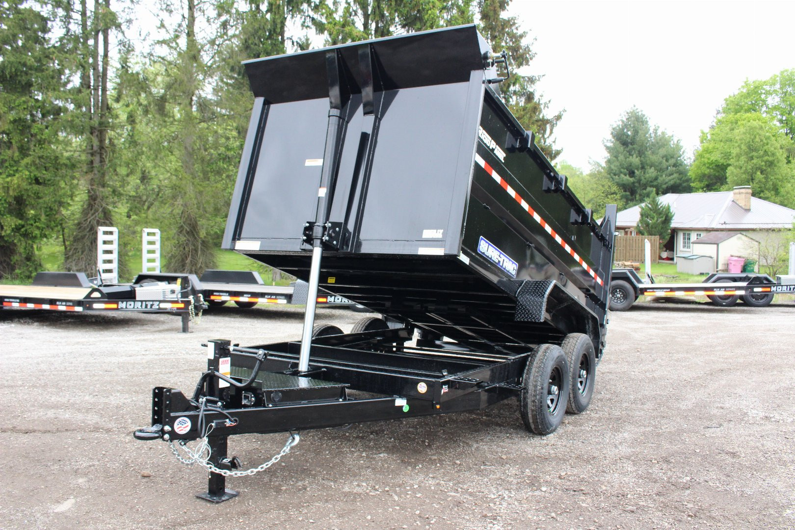 New 2025 Sure-Trac 7' x 12' Hydraulic Dump Trailer - 4' Steel Sides - Telescopic Ram - 14000# GVW