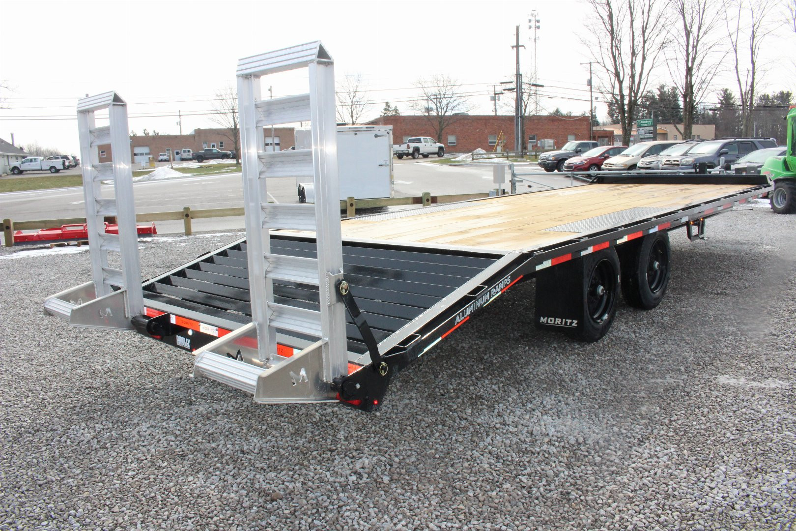 New 2025 Moritz 8' 6" x 20' + 4' Deckover Flatbed w/ Beavertail - Aluminum Ramps - 16,000# GVW