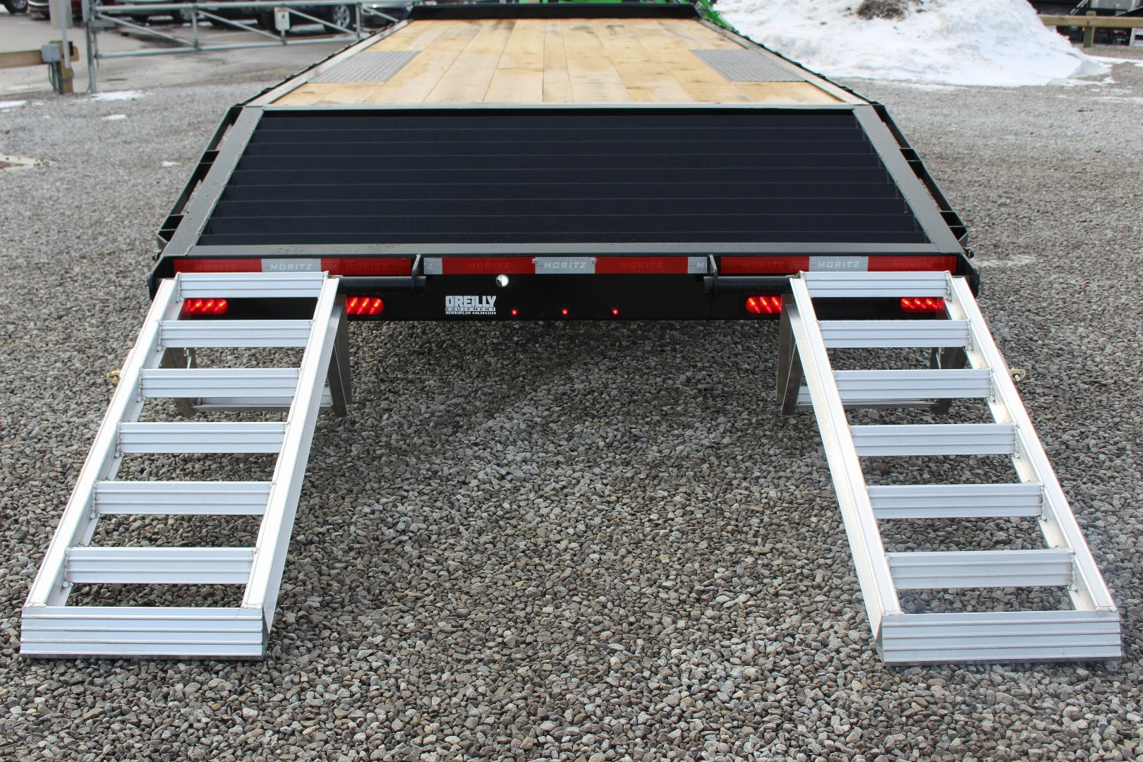 New 2025 Moritz 8' 6" x 20' + 4' Deckover Flatbed w/ Beavertail - Aluminum Ramps - 16,000# GVW