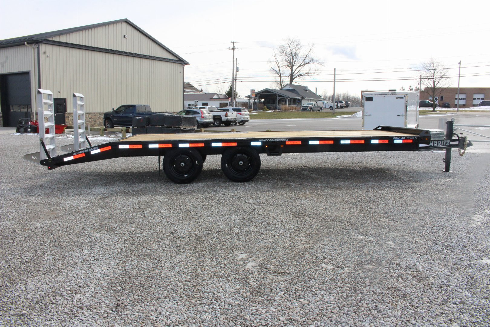 New 2025 Moritz 8' 6" x 20' + 4' Deckover Flatbed w/ Beavertail - Aluminum Ramps - 16,000# GVW