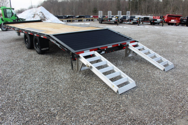 New 2025 Moritz 8' 6" x 20' + 4' Deckover Flatbed w/ Beavertail - Aluminum Ramps - 16,000# GVW