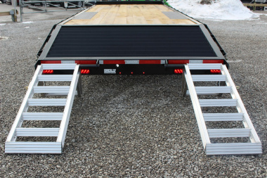 New 2025 Moritz 8' 6" x 20' + 4' Deckover Flatbed w/ Beavertail - Aluminum Ramps - 16,000# GVW
