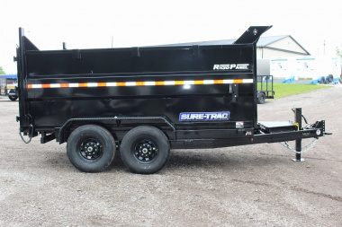 New 2025 Sure-Trac 7' x 12' Hydraulic Dump Trailer - 4' Steel Sides - Telescopic Ram - 14000# GVW