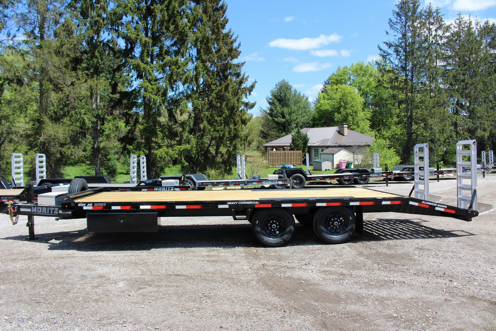 New 2025 Moritz 8' 6" x 20' + 4' Deckover Flatbed w/ Beavertail - Aluminum Ramps - 14,000# GVW