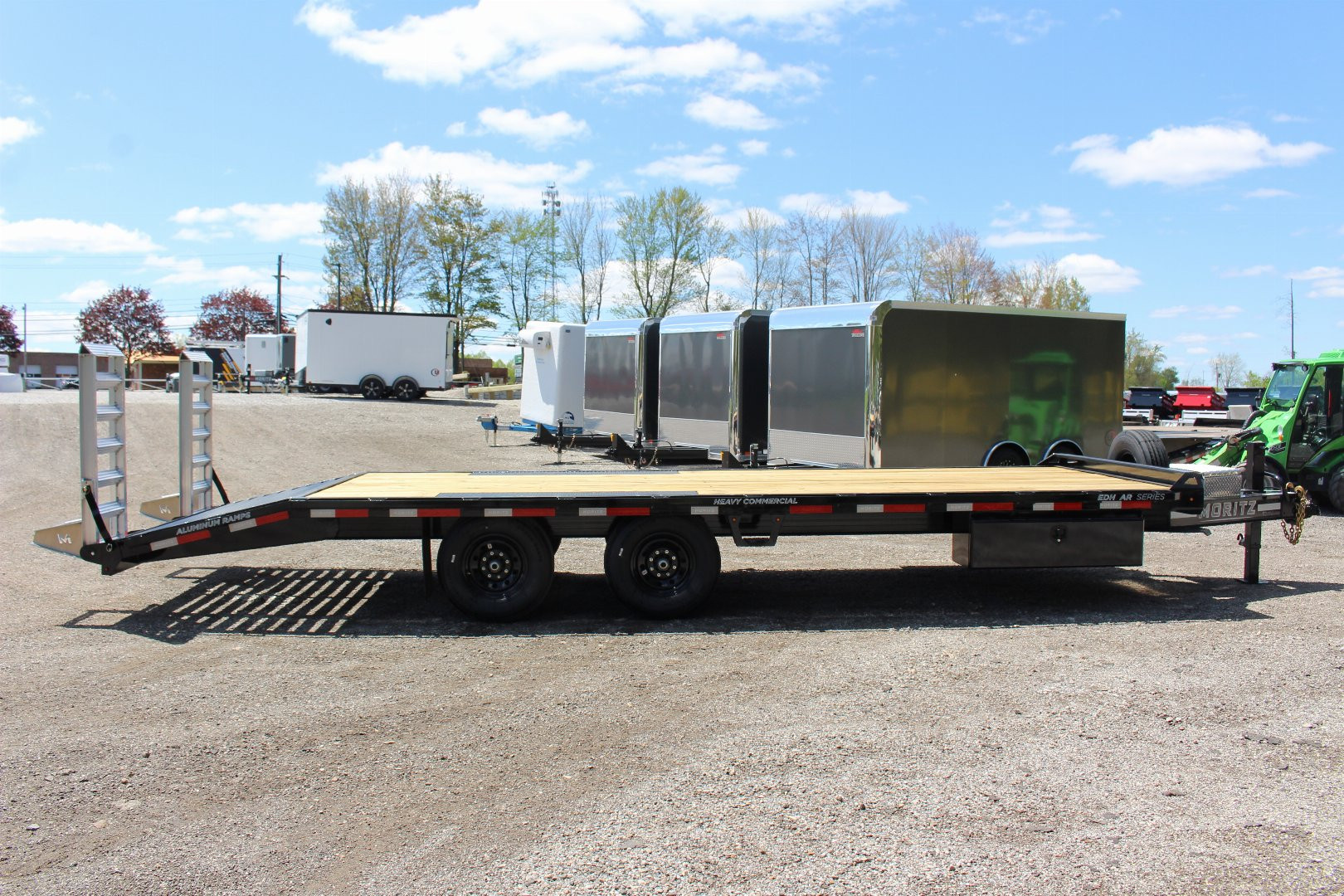New 2025 Moritz 8' 6" x 20' + 4' Deckover Flatbed w/ Beavertail - Aluminum Ramps - 14,000# GVW
