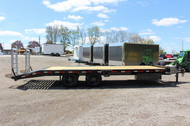 New 2025 Moritz 8' 6" x 20' + 4' Deckover Flatbed w/ Beavertail - Aluminum Ramps - 14,000# GVW