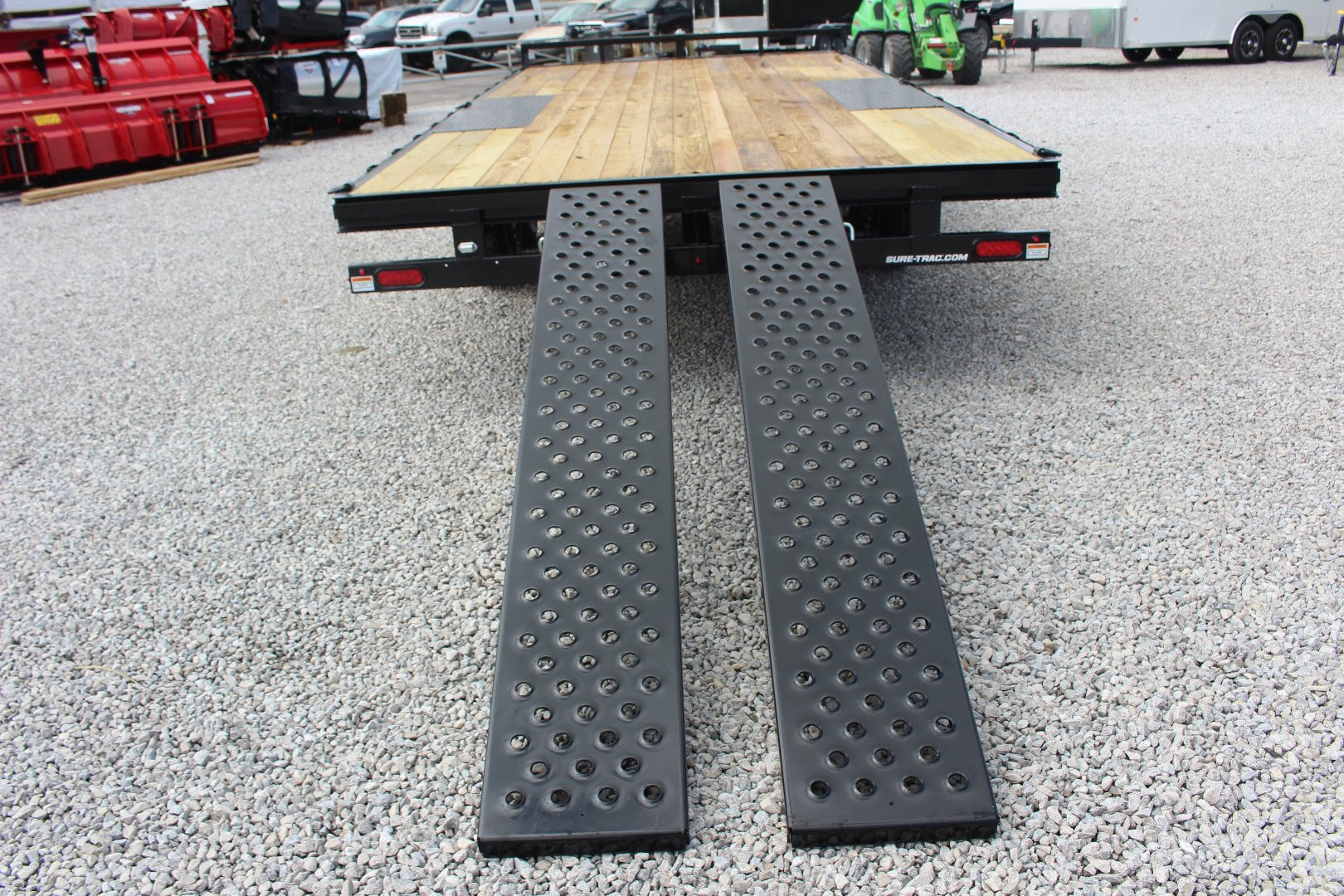 New 2025 Sure-Trac 8.5' x 18' Low Profile Deckover Flatbed Trailer With Steel Ramps - 9900# GVW