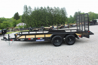 New 2025 Sure-Trac 7' x 16' Tandem Axle Tube Top Landscape Utility Trailer - 10,000# GVW