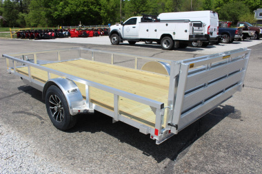 New 2025 H & H 6' 10" x 14' Aluminum Utility Trailer - BiFold Ramp - 2990# GVW
