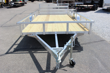 New 2025 H & H 6' 10" x 14' Aluminum Utility Trailer - BiFold Ramp - 2990# GVW