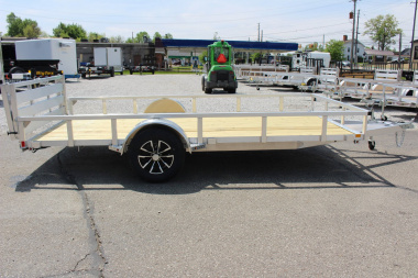 New 2025 H & H 6' 10" x 14' Aluminum Utility Trailer - BiFold Ramp - 2990# GVW
