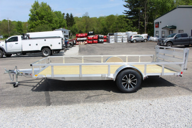 New 2025 H & H 6' 10" x 14' Aluminum Utility Trailer - BiFold Ramp - 2990# GVW