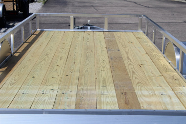 New 2025 H & H 6' 10" x 14' Aluminum Utility Trailer - BiFold Ramp - 2990# GVW