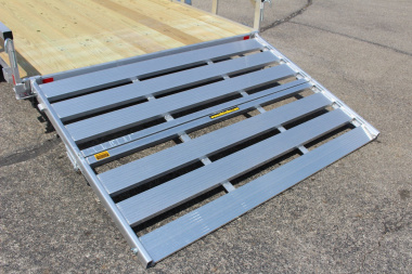 New 2025 H & H 6' 10" x 14' Aluminum Utility Trailer - BiFold Ramp - 2990# GVW