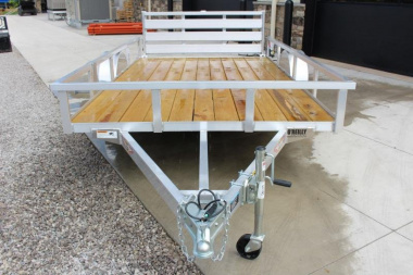New 2025 H & H 6.10' x 12' Aluminum Utility Trailer - BiFold Ramp - 2990# GVW