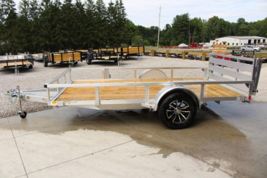 New 2025 H & H 6.10' x 12' Aluminum Utility Trailer - BiFold Ramp - 2990# GVW