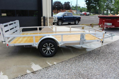 New 2025 H & H 6.10' x 12' Aluminum Utility Trailer - BiFold Ramp - 2990# GVW
