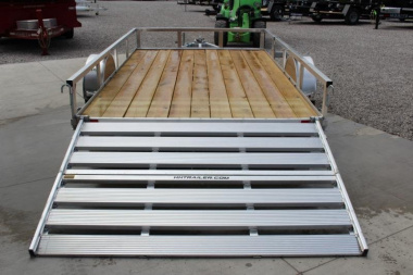 New 2025 H & H 6.10' x 12' Aluminum Utility Trailer - BiFold Ramp - 2990# GVW