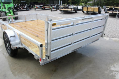 New 2025 H & H 6.10' x 12' Aluminum Utility Trailer - BiFold Ramp - 2990# GVW