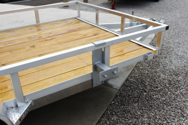 New 2025 H & H 6.10' x 12' Aluminum Utility Trailer - BiFold Ramp - 2990# GVW