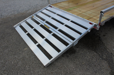 New 2025 H & H  6.4' x 12' Aluminum Utility Trailer - BiFold Ramp - 2990# GVW