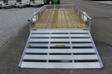 New 2025 H & H  6.4' x 12' Aluminum Utility Trailer - BiFold Ramp - 2990# GVW