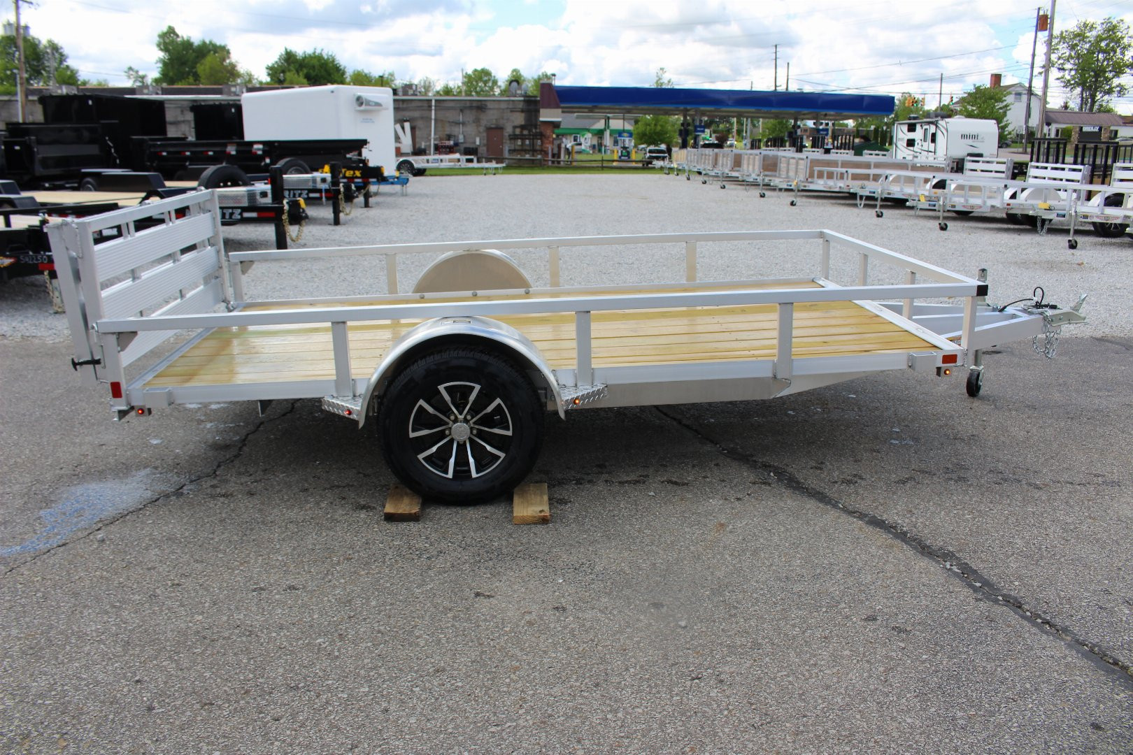 New 2025 H & H  6.4' x 12' Aluminum Utility Trailer - BiFold Ramp - 2990# GVW