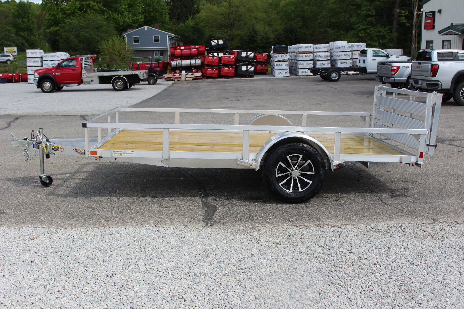 New 2025 H & H  6.4' x 12' Aluminum Utility Trailer - BiFold Ramp - 2990# GVW