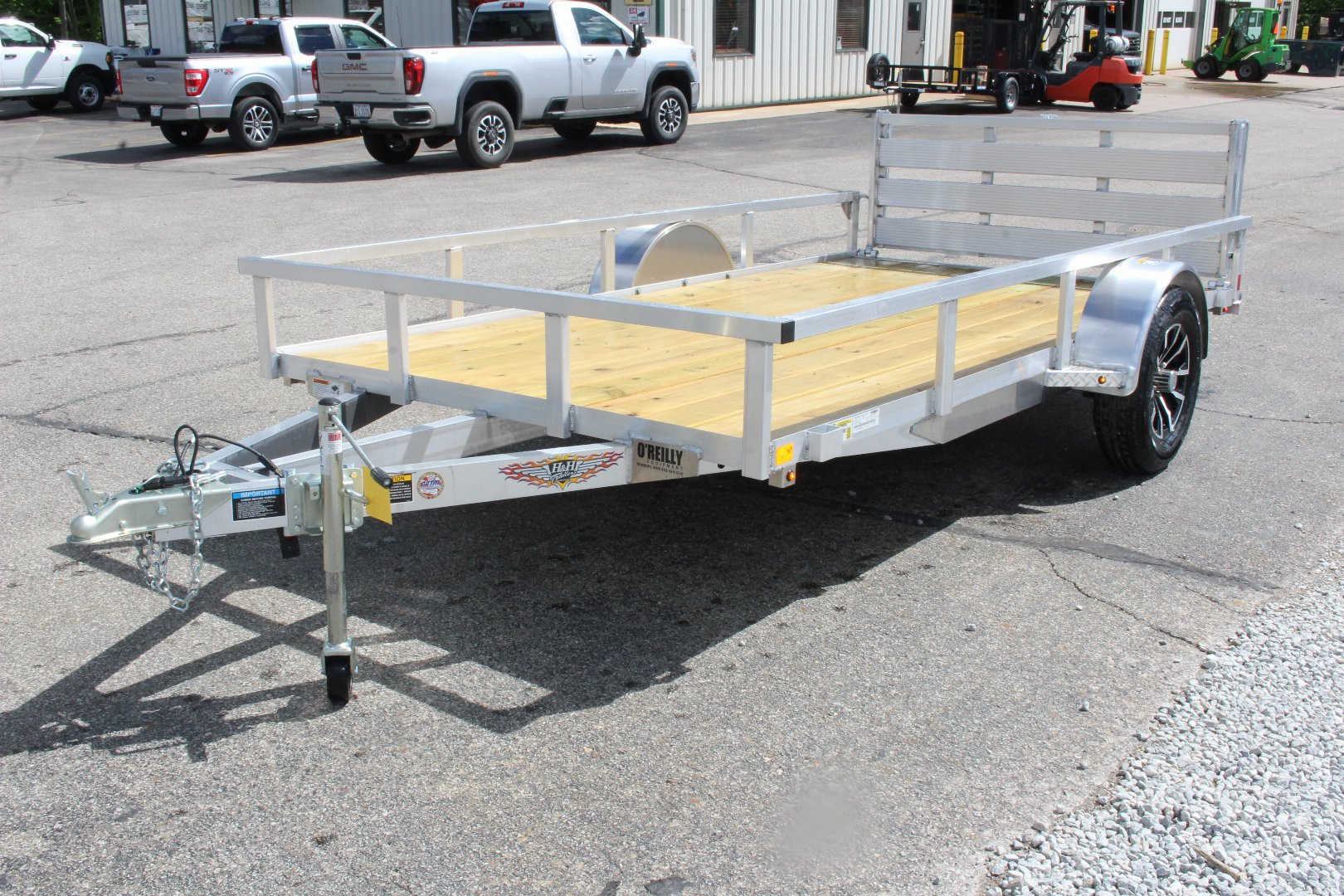 New 2025 H & H  6.4' x 12' Aluminum Utility Trailer - BiFold Ramp - 2990# GVW