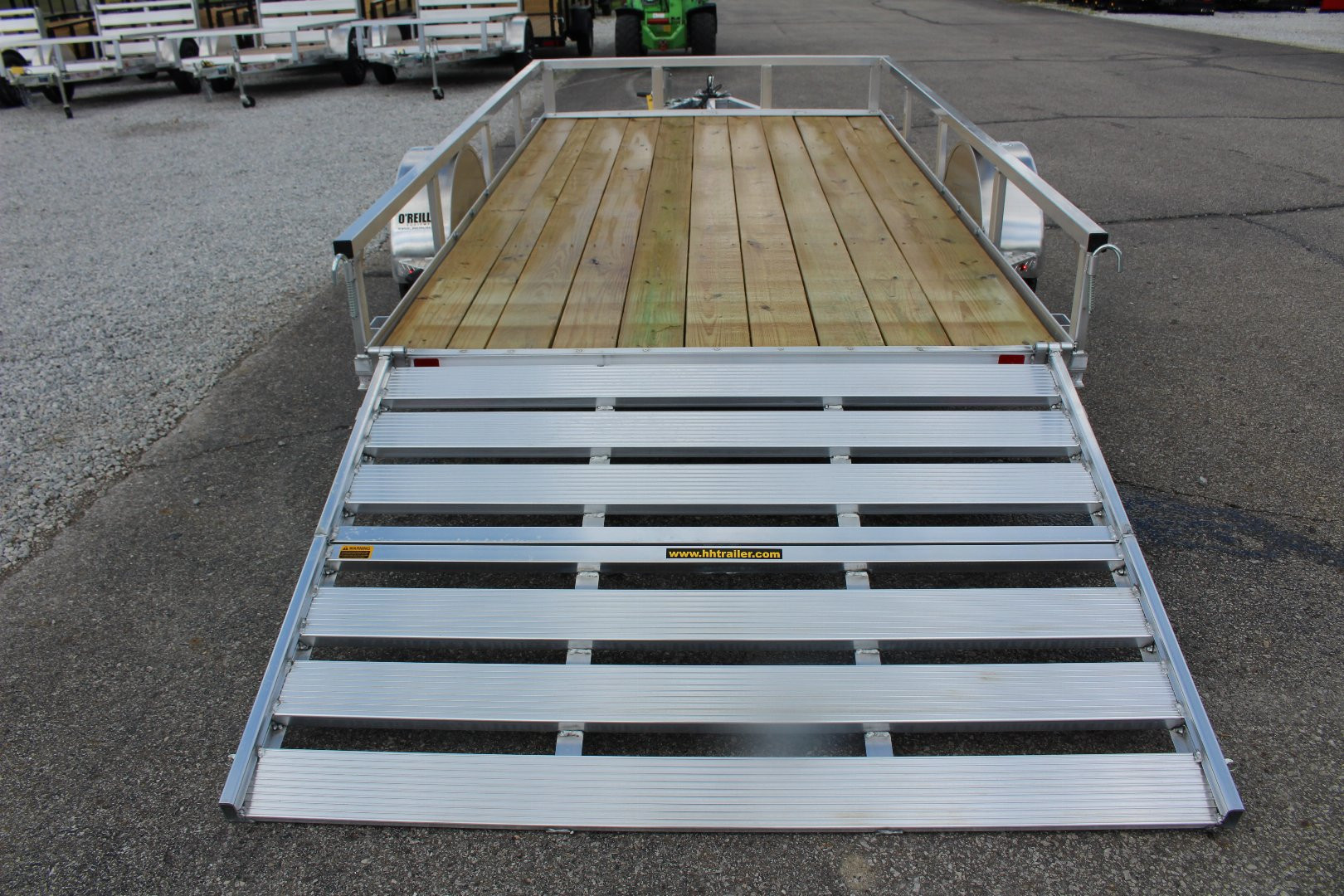 New 2025 H & H  6.4' x 12' Aluminum Utility Trailer - BiFold Ramp - 2990# GVW
