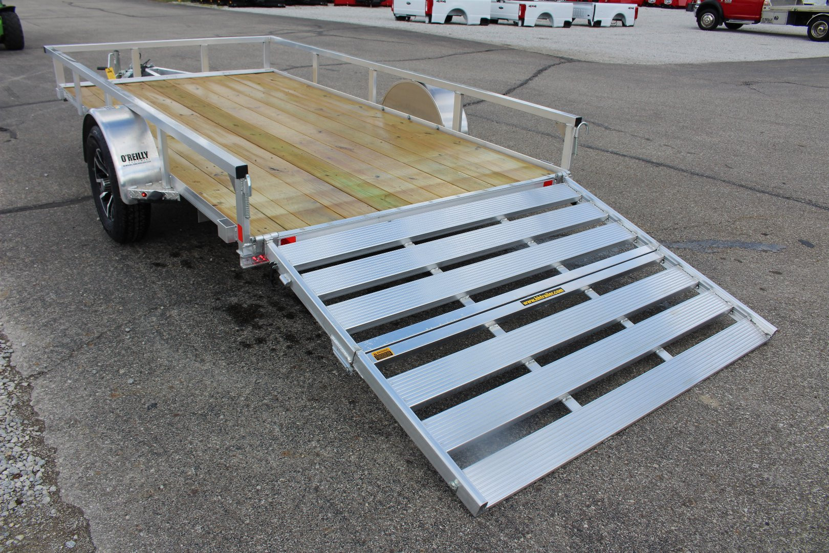 New 2025 H & H  6.4' x 12' Aluminum Utility Trailer - BiFold Ramp - 2990# GVW