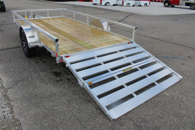 New 2025 H & H  6.4' x 12' Aluminum Utility Trailer - BiFold Ramp - 2990# GVW