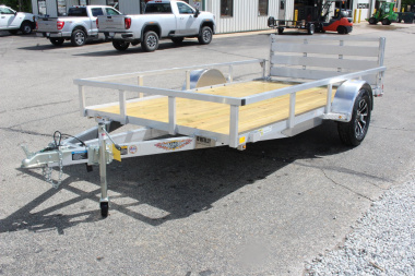 New 2025 H & H  6.4' x 12' Aluminum Utility Trailer - BiFold Ramp - 2990# GVW