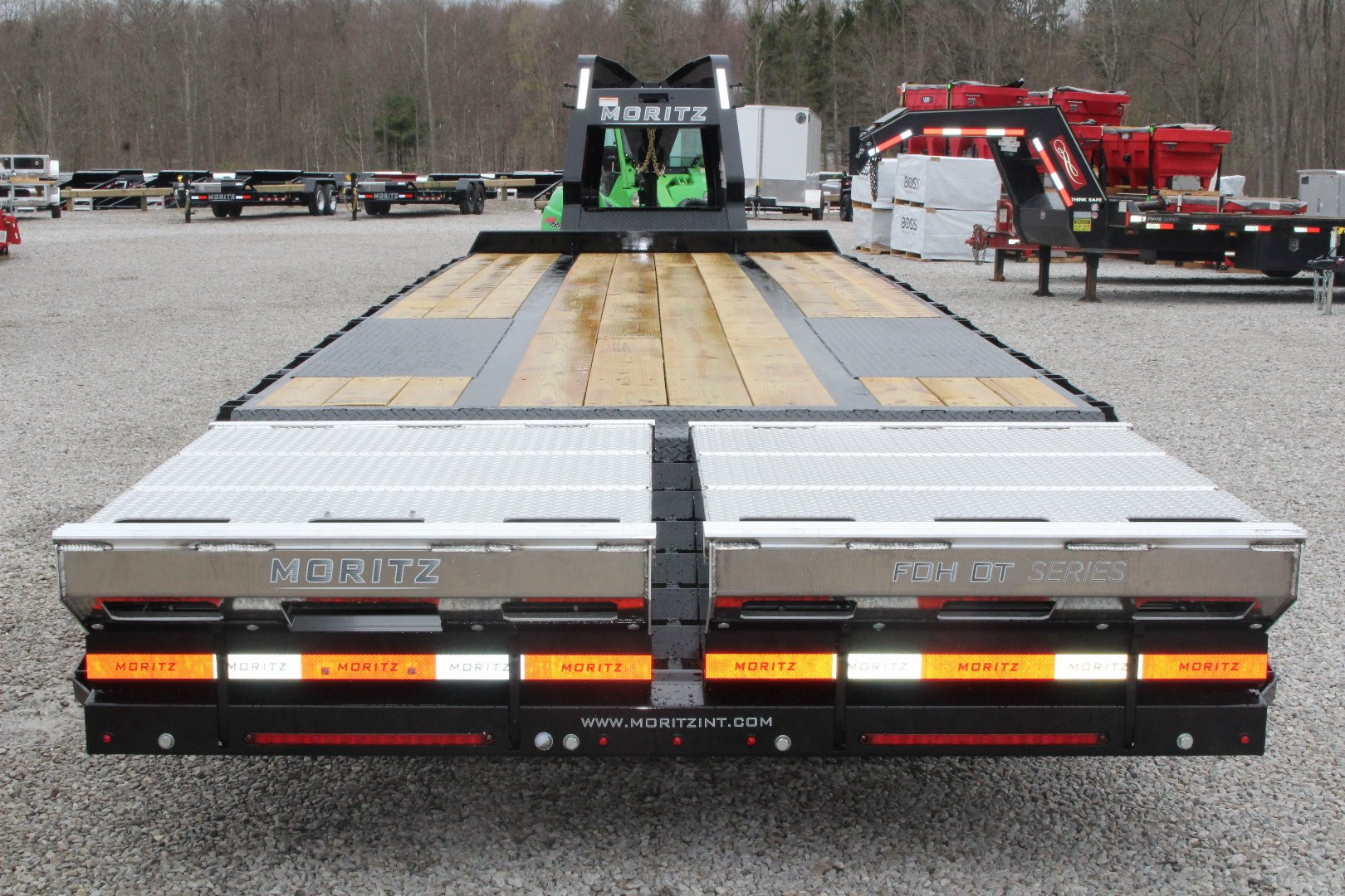 New 2025 Moritz FDGH DT 25' + 5' GOOSENECK Deckover Flatbed Trailer- Full Width Aluminum Ramps- 22900# GVW